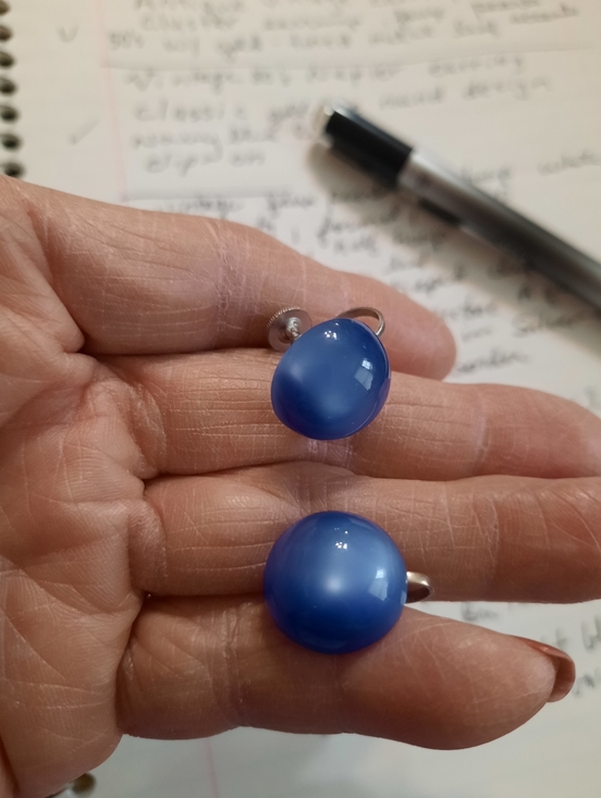 Classic Blue Round Cabochon Ring - Women Jewelry Vintage - Picture 5 of 12